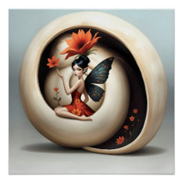 Póster Whimsical Flower Fairy