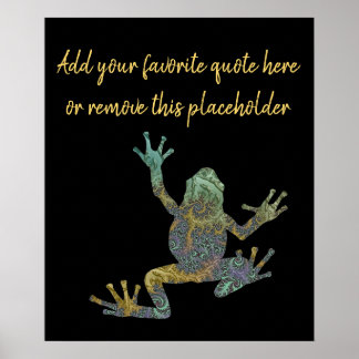 Póster Whimsical Fractal Tree Frog with Custom Quote