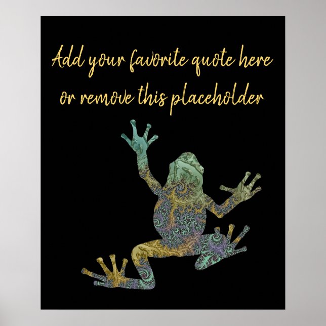 Póster Whimsical Fractal Tree Frog with Custom Quote (Frente)