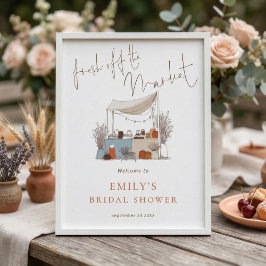 Póster Whimsical Fresh off Market Welcome Bridal Shower