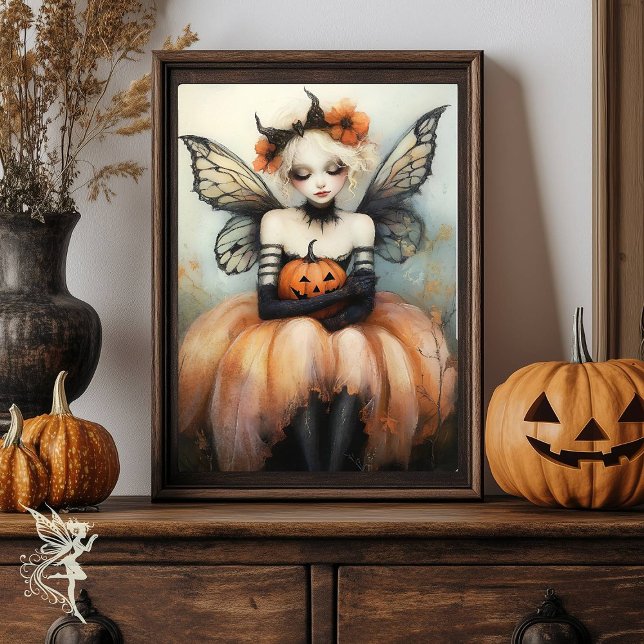 Póster Whimsical Halloween Fairy and Pumpkin Fantasy Art (Subido por el creador)