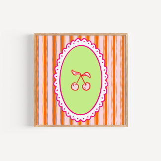 Póster Whimsical Hand-Drawn Cherries Art