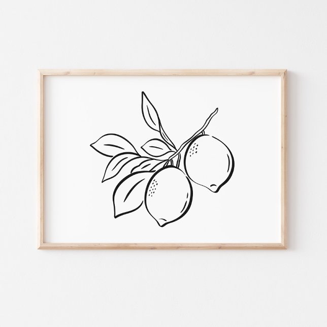 Póster Whimsical Hand-Drawn Ink Lemon Branch Art (Subido por el creador)