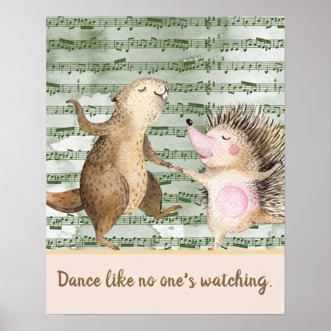 Póster Whimsical Hedgehog & Beaver Dance Poster (Frente)