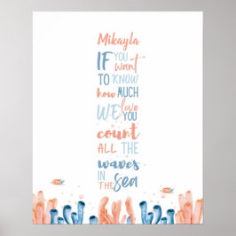 Póster Whimsical Jellyfish Lullaby Quote Personalizable