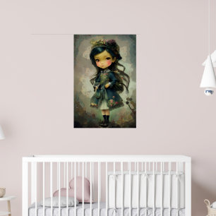 Póster Whimsical Kawaii Fairy Tale Chica