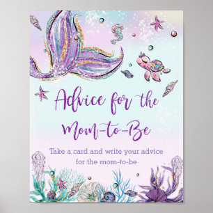Póster Whimsical Mermaid Tail Advice for the Mom to Be