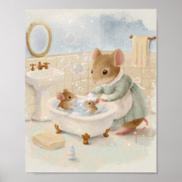 Póster Whimsical mouses Storybook kids Poster