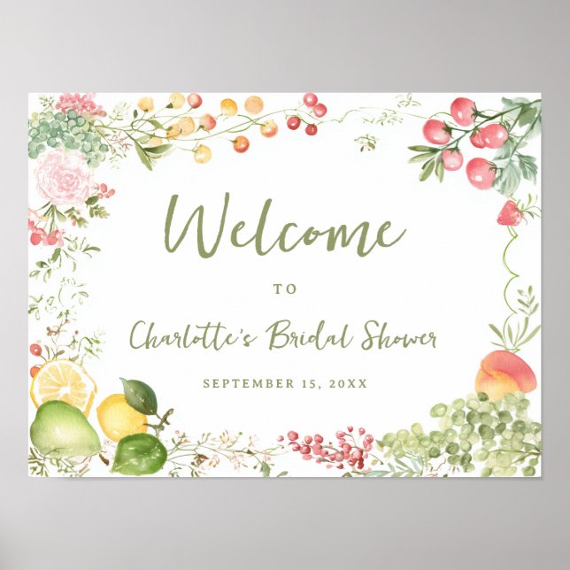 Póster Whimsical Off the Market Bridal Shower Welcome (Frente)