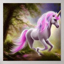 Póster Whimsical Purple Unicorn