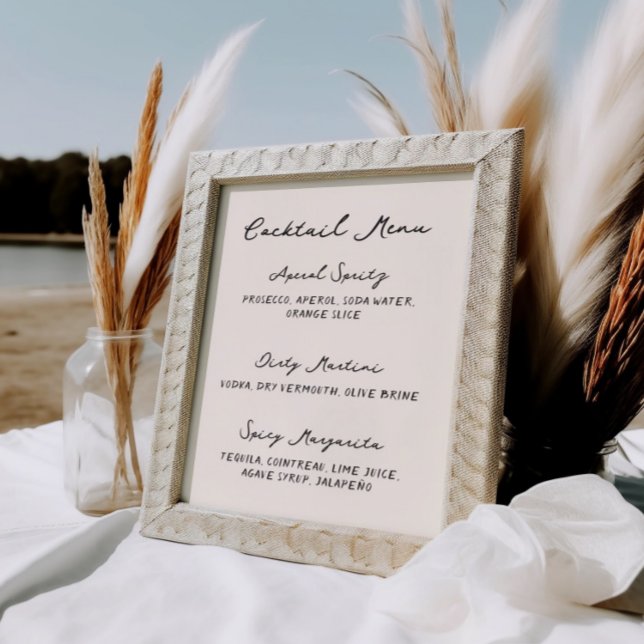 Póster Whimsical Quirky Menú Cóctel manuscrito (Subido por el creador)