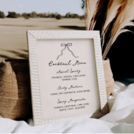 Póster Whimsical Quirky Menú Cóctel manuscrito