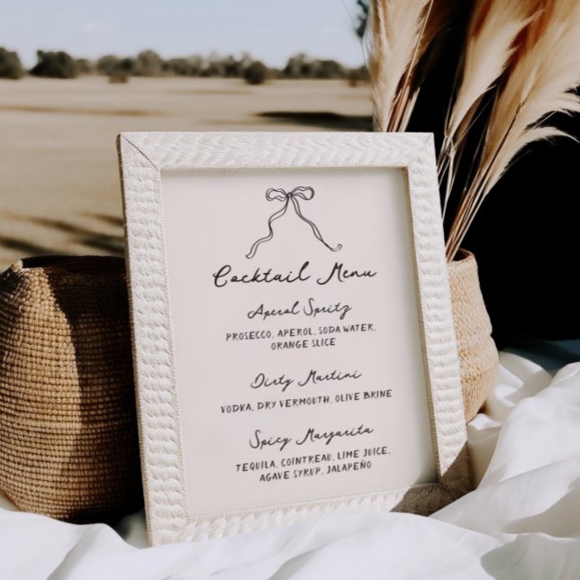 Póster Whimsical Quirky Menú Cóctel manuscrito (Subido por el creador)