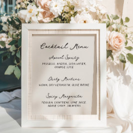 Póster Whimsical Quirky Menú Cóctel manuscrito