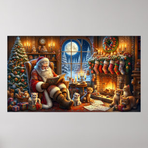 Póster Whimsical Santa Poster