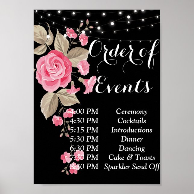 Póster Whimsical String Lights Black Order (Frente)