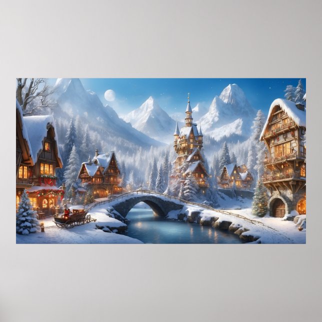 Póster Whimsical Swiss Village Poster (Frente)