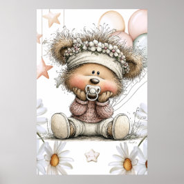 Póster Whimsical Teddy Bear