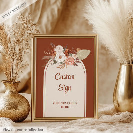 Póster Whimsical Terracotta Pampas Sage Boho Arch Persona