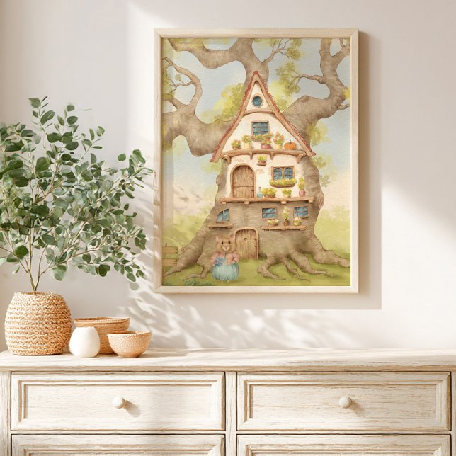 Póster  Whimsical Treehouse Storybook kids Poster (Subido por el creador)