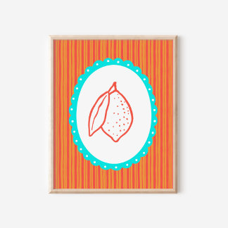 Póster Whimsical & Trendy Lemon Kitchen Art