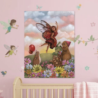 Póster Whimsical Wildflower Fairy Farewell to the Animals