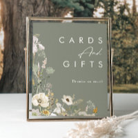 Whimsical Wildflower Meadow Sage Cards and Gifts