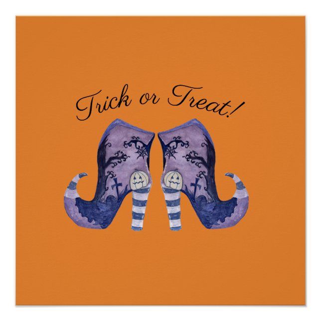 Póster Whimsical Witch Boots Halloween (Anverso)