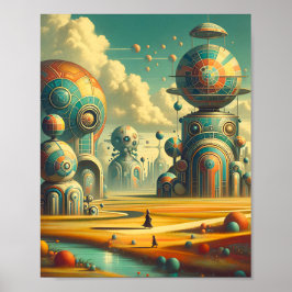 Póster Whimsical Wonderland - Futuro Retro Vintage