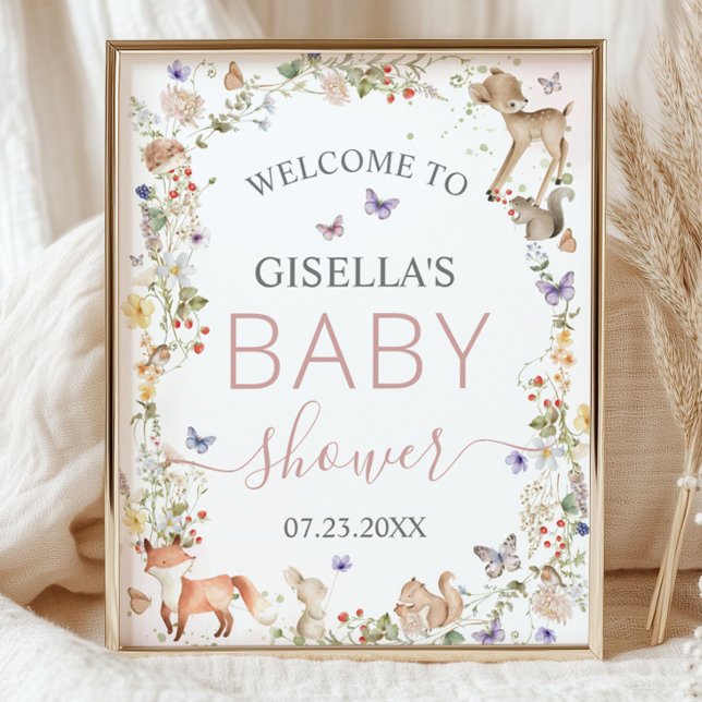 Póster Whimsical Woodland Animals Wildflower Baby Shower  (Subido por el creador)
