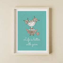 Póster Whimsical Yarn Lover Chica