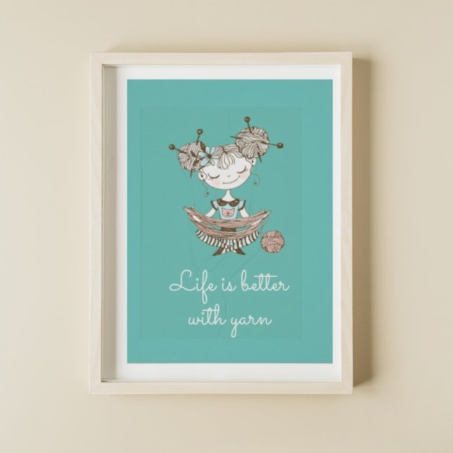 Póster Whimsical Yarn Lover Chica (Subido por el creador)