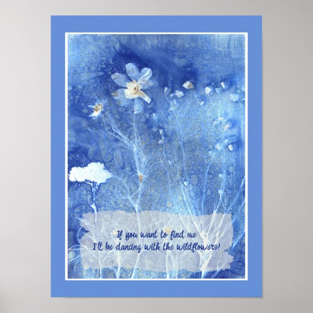 Póster Whimsical Zen Cita Watercolor Floral (Frente)
