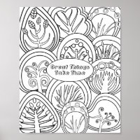 Whimsical Zen Doodle Trees Cita Relajante Coloraci