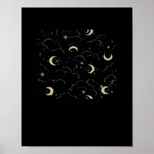 Póster Whimsigoth Clouds Sun Moon Witchen