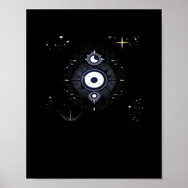 Póster Whimsigoth Night Sky Sun Moon Witchy Classic Vinta (Frente)