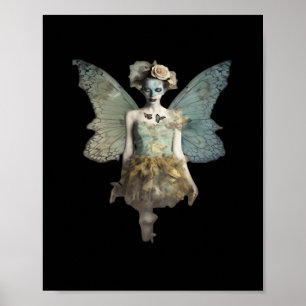 Póster Whimsigoth Zombie Fairy Old Timey Gothic Moody Art