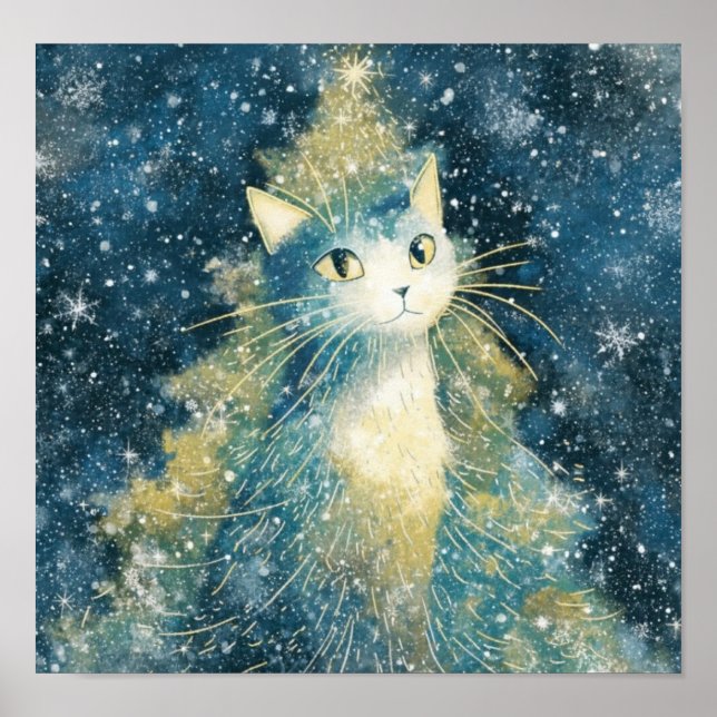 Póster WhimsyXmasCatTree (Frente)