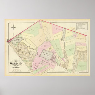 Póster Whipple's Pond Geneva Mills Wanskuck Mil Atlas Map