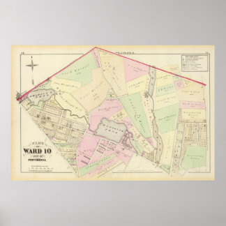Póster Whipple's Pond Geneva Mills Wanskuck Mil Atlas Map