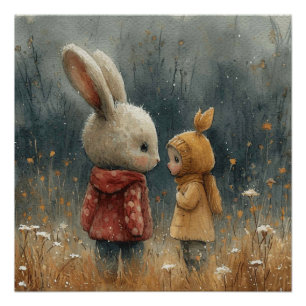 Póster Whisker Wonderland: Un Poco de Fantasía Bunny