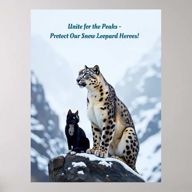 Póster Whiskers de montaña: Felini se reúne con el leopar (Frente)