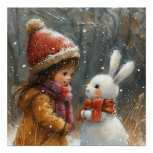 Póster Whiskers del Ártico: Un poco de conejito endeble