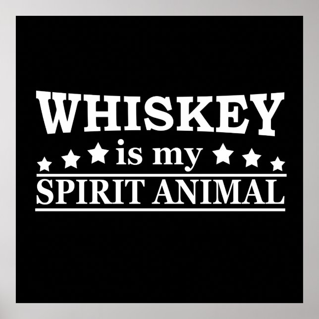 Póster Whiskey es mi espíritu, el alcohol divertido (Frente)
