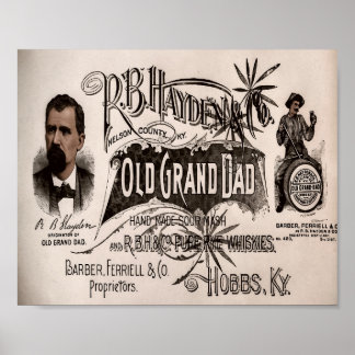 Póster Whiskey Old Grand Dad Sour Mash