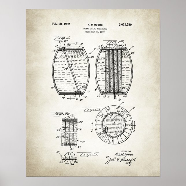 PÓSTER WHISKY AGING APPARATUS PATENT (Frente)
