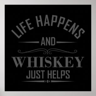 Póster Whisky ayuda a decir refranes divertidos sobre beb
