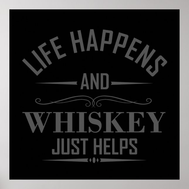 Póster Whisky ayuda a decir refranes divertidos sobre beb (Frente)