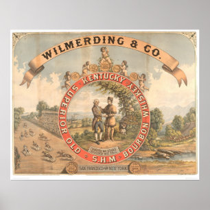 Póster Whisky de Wilmerding y del Co. Kentucky (1855A)
