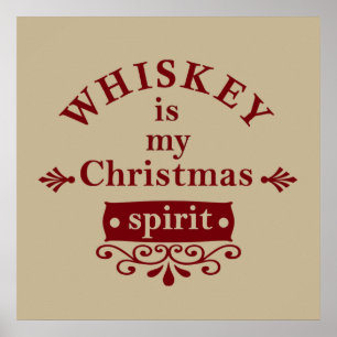 Póster whisky es el espíritu de mis navidades